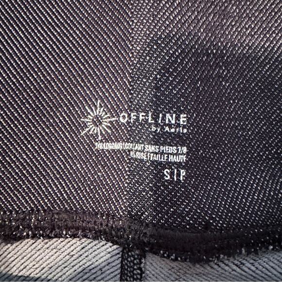 Offline by aerie Gray &‎ White Striped Mid Rise 7/8 Ankle Leggings Sz S NEW - Picture 6 of 11
